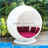 Люкс-отельская расслабляющаяся солнечная ложа в форме яблока из синтетического ротанга / Солнечная ложа для улицы thumbnail-5