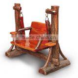 Southeast Asia Style Outdoor Wooden Swing, Special Design Garden Leisure Swing, Teak Wood Double Swing (BF01-X1177) thumbnail-3