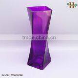 Mouth Blown Square Decorative Fiber Glass Flower Vase thumbnail-1