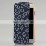 Denim Fabric Leather Card Slots Flip Phone Case for IPhone6 Case Wallet thumbnail-1