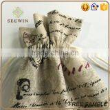 Drawstring Small Printed Pocket Artificial Jute Bag thumbnail-6
