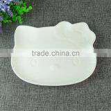Cheap Bulk Cute White Hello Kitty Shaped Porcelain Dinner Plate Dishes thumbnail-1