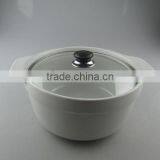 Wholesale White Ceramic Tureen/cookware With Glass Lid in Stock thumbnail-1