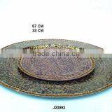 Glass Mosaic Round Plate Made in Iron thumbnail-1