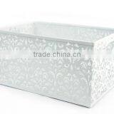 Durable Flower Patter Rectangle Metal Punched Storage Basket thumbnail-2