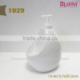 White Eco Ceramic Lotion Bottle for Wholesale thumbnail-1