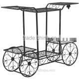 Elegant European Style Cart Design 6 Tier Wrought Metal Planter / Flower Pot Holder Display Rack Stand Garden Decor thumbnail-5