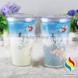 16oz Double Wall Plastic Color Changing Mug Hot Cold thumbnail-3