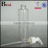 China Clear 200ml Pet Plastic Bottle Cosmetic Packaging Flat Shoulder Pump Plastic Bottle Pet for Skin Care Wholesale thumbnail-2