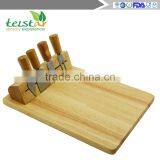 Manufacturer for Bamboo & Wooden Products Rubber Wood Cheese Board With 4knives Set Cheese Knife Set Cheese Board Set thumbnail-2