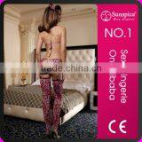 Cheap Wholesale Pink Catsuit Erotic Lingerie With Stocking thumbnail-1