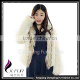 CX-G-A-95C Flower Pattern Genunie Rabbit Fur Jacket thumbnail-1