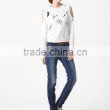 Dew Shoulder Cute Cartoon Printing Bomber Fleece Sweater thumbnail-4