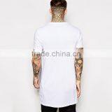 2015 Mens Plain White Tall Tee Shirt With Zip Detail thumbnail-3