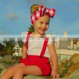 Boutique Red Suspender Shorts Button Design Online Shopping for Wholesale Clothing thumbnail-4