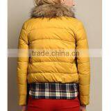 2015 Garments Factory Ladies Fashion Short Down Jacket With Detachable Fur Collar thumbnail-6
