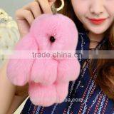 2017 New Arrive 15cm Hare Rabbit Fur Doll Handmade Bunny for Womens Bag Charms or Car Pendant Pom Pom Keychain thumbnail-1