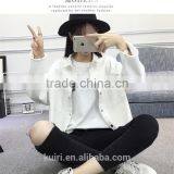 2017 Spring Autumn White Denim Jacket Women Basic Coats Printed Long Sleeve Casual Loose Woman Jeans Jackets Plus Size O Nzwt-89 thumbnail-1