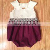 Gorgeous Quality Baby Girl Clothes Ivory Purple Splicing Toddler Romper Jumpsuits thumbnail-4