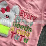 New Girls Spring Design Easter Design Short Sleeves Pink Bunny Shirt Aztec Capri With Matching Headband and Necklace Set thumbnail-5