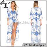 Most Popular 3/4 Sleeve Women Pant Dress Latest Printed Maxi Romper thumbnail-1