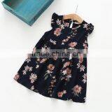 Summer Short Sleeve Cotton Flower Baby Girls Printing Dress thumbnail-4