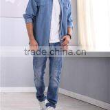 Big Yards of Cotton in the Summer of Men's Denim Shirts With Short Sleeves thumbnail-1