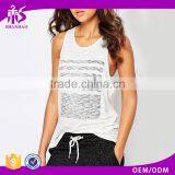 Guangzhou Shandao OEM Wholesale Casual Summer 95% Cotton 5% Spandex Women White Athletic Quick Dry Slim Fit Fitness Tank Tops thumbnail-1