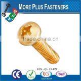 Made in Taiwan Mild Steel Pan Head Phillips Recessed Machine Screws Bright Zinc Plated DIN 7985 thumbnail-5