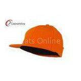 Orange Flat Bill Fitted Flex Cap With Acrylic and Wool / Flat Brim Baseball Hats thumbnail-1