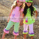 Multicolor Shirt Ruffle Shorts Summer Easter Rabbit Girls Outfit Clothes thumbnail-1