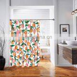 Hot Sale Orange Pattern Digital Printing Shower Curtain With Hooks thumbnail-2