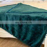 Custom 100% Polyester Flannel Spring/Autumn Brushed Cozy Fleece Throw Blanket With Tassels thumbnail-4