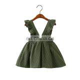 RTS Girl Kids Olive Stripe Ruffle Skirt Suspender Skirt Vintage Skirt thumbnail-1