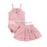 Toddler Girl Summer Outfit Boutique Clothing Ribbed Two Piece Set thumbnail-2