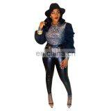 Fall Fashion Puff Sleeve Ladies' Blouses Women Casual Sequins Decoration Sexy Shirts thumbnail-3