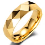 Faceted Tungsten Gold Ring