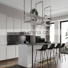 L-shaped White Solid Wood Modern Contemporary Quartz Top Kitchen Cabinets Cocinas thumbnail-1