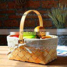 Handicraft Rectangle Wood Chip Christmas Gifts Storage Basket thumbnail-2
