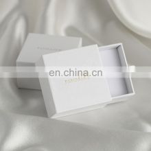 PandaSew 6x6x3.5cm White Custom Logo Printed Jewelry Gift Paper Boxes Luxury Jewelry Packaging Ring Box