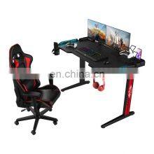 Wholesale Gaming Pc Desk Computer Racing Table With RGB Led Lights Gaming Table For Silla De Escritorio Gamer thumbnail-3