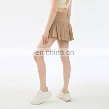 Blank Custom Logo With Shorts Two-in-one Mini Pleated Tennis Skirt Sexy Women Golf Baseball Wear Gym Skirt thumbnail-3