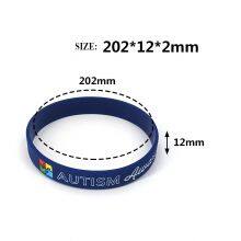 Hot Sale In Stock Autism Awareness Public Service Promotion Silicone Bracelet thumbnail-2