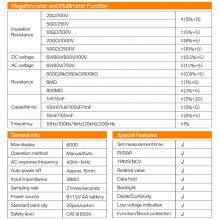 Vici VC4060PD 100V 250V 500V 100V 2500V 50GΩ Insulation Multimeter thumbnail-5