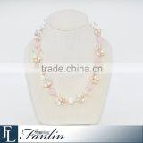 Trendy pink fashion freshwater pearl necklace