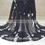 Beautiful Flower Leaf Embroideried Muslim Women Head Scarf Cotton Hijab thumbnail-4