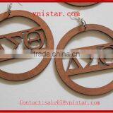 Vnistar 2016 hot wooden earring with delta sigma theta round shape dangles cheap wholesale