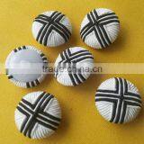 Black and White Strips Cord Braided Fabric Covered Button -- F1532 thumbnail-5