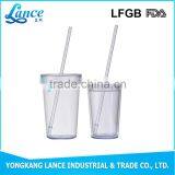 16OZ 22OZ AS material single wall plastic cup with screw on lid