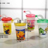 soda plastic cup with lid and straw